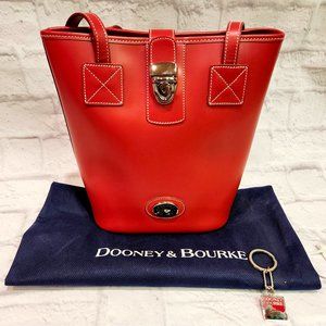 DOONEY & BOURKE Leather Red Bucket Shoulder Bag